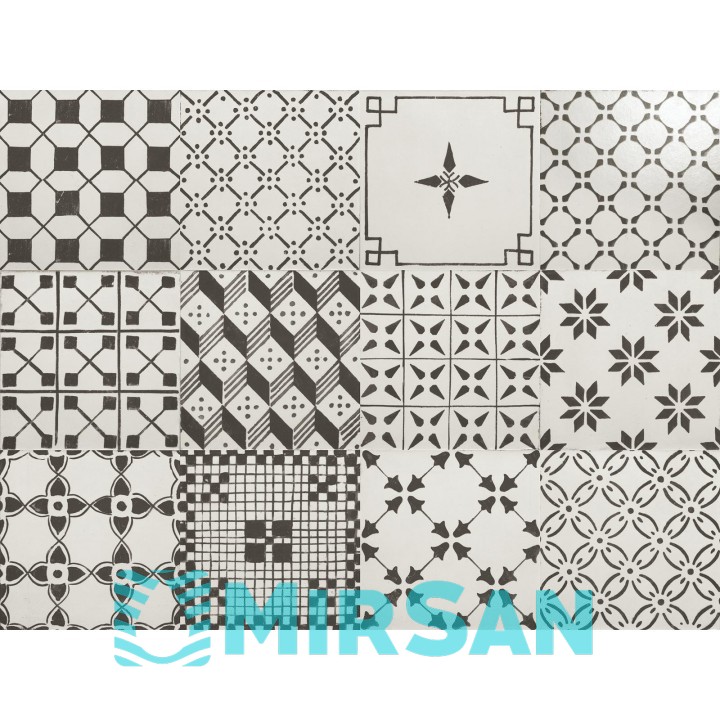 Плитка 20*20 A_Mano Decoro Mix Bianco Antico R6Ms Ragno