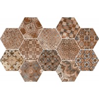 Плитка 18,2*21 Epoca Decoro Cementine Cotto Scuro R55V Ragno