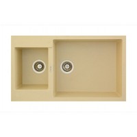 Гранітна мийка Quadro 86x50x15 Cream Fabiano