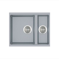 Гранітна мийка Quadro 56x46x15 Grey Metallic Fabiano