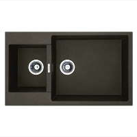 Гранитная мойка Quadro 86x50x15 Espresso Fabiano