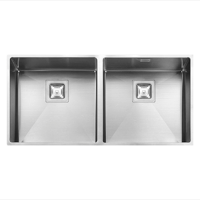 Нержавіюча мийка Quadro 87х2 R10 Double (87x44) 1,20 мм Fabiano