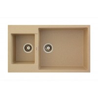 Гранітна мийка Quadro 86x50x15 Beige Fabiano