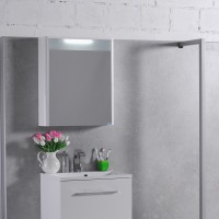 Шафа дзеркальна Santorini 600 біла Fancy Marble