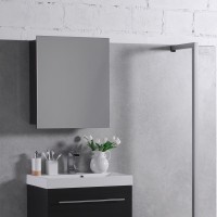Шафа дзеркальна 700*600*160, Сірий Fancy Marble