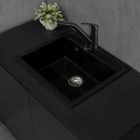 Мийка Fancy Marble Oregon 590х500х210 мм, світно-чорна