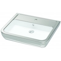 Умивальник підвісний/на стільницю Idevit Halley 3201-0455-1201 білий, срібний
