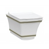 Чаша безободкового підвісного унітазу Idevit Neo Classic 3304-0616-0088 білий, золотий