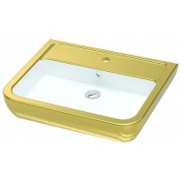 Умивальник підвісний/на стільницю Idevit Halley 3201-0455-11 білий, золотий