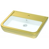 Умивальник підвісний/на стільницю Idevit Halley 3201-0455-1101 білий, золотий