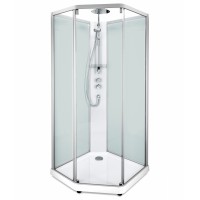 Задні стінки душової кабіни Ido Showerama 10-5 90*90см, срібний профіль/матове скло
