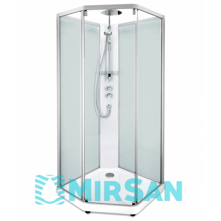 Задні стінки душової кабіни Ido Showerama 10-5 90*90см, срібний профіль/матове скло