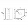 Душова кабіна Ido Showerama 10-5 Comfort п'ятикутна 90*90см, профіль білий, прозоре скло/матове скло