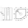 Душова кабіна Ido Showerama 10-5 Comfort п'ятикутна 90*90см, профіль сріблястий, прозоре скло/матове скло