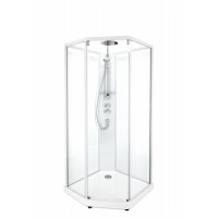 Передні стінки і двері до душової кабіні Ido Showerama 10-5 Comfort 100*100см, білий профіль/прозоре скло