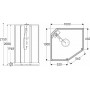 Передние стенки и дверь к душевой кабине Ido Showerama 10-5 Comfort 100*100см, белый профиль/прозрачное стекло
