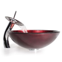 Стеклянная раковина Irruption Red на столешницу GV-200-12mm Kraus