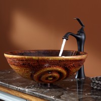 Стеклянная раковина Tiger Eye на столешницу GV-630-19mm Kraus