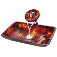 Стеклянная раковина Red Amber на столешницу GVR-400-RE-15mm Kraus