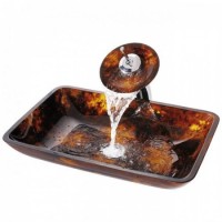 Стеклянная раковина Dark Amber на столешницу GVR-410-RE-15mm Kraus