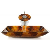 Стеклянная раковина Amber на столешницу GVR-420-RE-15mm Kraus