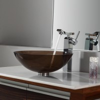 Стеклянная раковина Clear Brown на столешницу GV-103-12mm Kraus