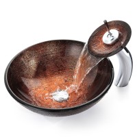 Стеклянная раковина Copper Illusion на столешницу GV-580-12mm Kraus