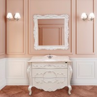 Зеркало Marsan Felicia, Люкс 970 белый, золото, серебро
