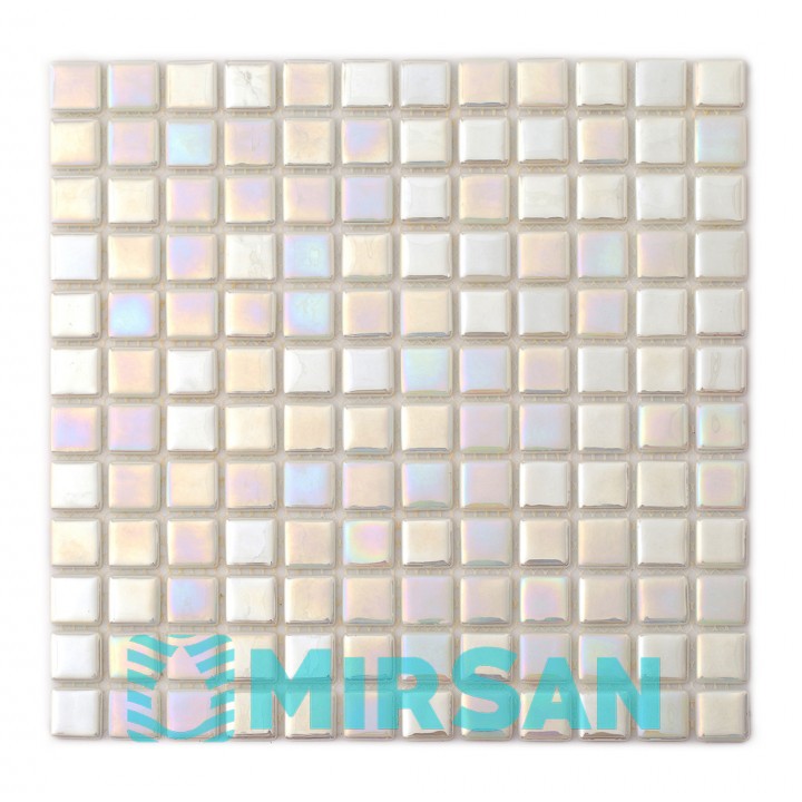 Мозаика АкваМо White PL25301 (моноколор+перламутр) 31,7х31,7