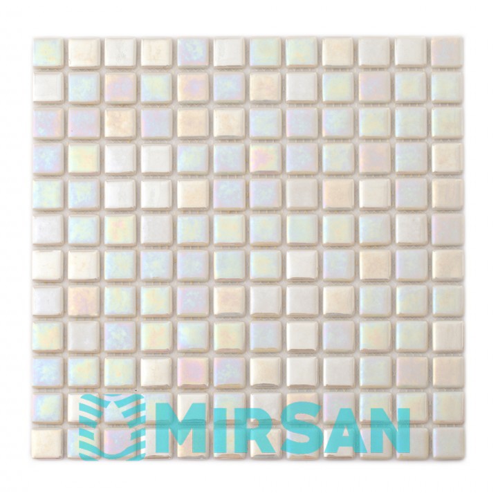 Мозаика АкваМо Super White PL25305 (моноколор+перламутр) 31,7х31,7