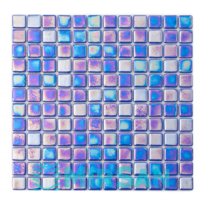 Мозаика АкваМо Blue PL25303 (моноколор+перламутр) 31,7х31,7