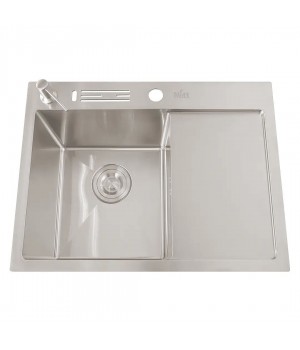 Накладна кухонна мийка з правим крилом Nett NS-6045(R)