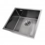 Чорна мийка для кухні з нержавійки 50 см під стільницю Nett NВ-5045