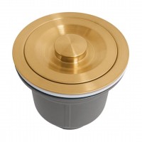 Золотий сифон для мийки на кухню з нержавійки з переливом