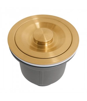 Золотий сифон для мийки на кухню з нержавійки з переливом