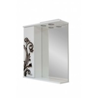 Дзеркало 60 Біло-чорна кованка ліве (Код: ДЗ-0160-L)