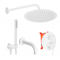 Душовий гарнітур прихованого монтажу REA LUNGO WHITE MATT + BOX з виливом REA-P6611