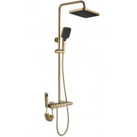 Душовий гарнітур REA ROB BRUSHED GOLD з термостатом та виливом REA-P6623