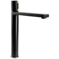 Змішувач для раковини (умивальника) REA ICON BLACK L.GOLD чорний високий REA-B5681
