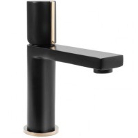 Змішувач для раковини (умивальника) REA ICON BLACK L.GOLD чорний низький REA-B5680