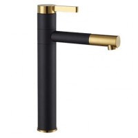Змішувач для раковини (умивальника) Rea SMART BLACK+GOLD чорний / золотий високий REA-B7402