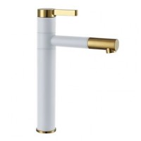 Змішувач для раковини (умивальника) REA SMART WHITE GOLD білий / золотий високий REA-B8400