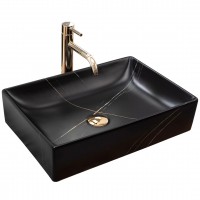 Умивальник (раковина) REA INGA BLACK MARBLE MATT- на стільницю REA-U8006