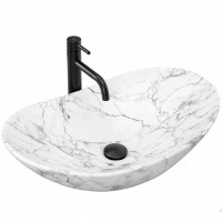 Умивальник (раковина) REA ROYAL STATUARIO MARBLE MATT - на стільницю REA-U8010