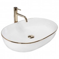 Умивальник (раковина) REA CLEO 61 GOLD EDGE - на стільницю REA-U6211