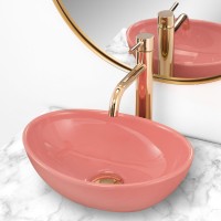 Умивальник на стільницю Rea Sofia Mini Pink Shiny REA-U6335