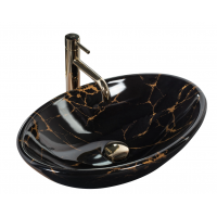 Умивальник (раковина) REA PAMELA BLACK MARBLE SHINY накладний REA-U5067