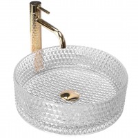 Умивальник (раковина) REA CRISTAL TRANSPARENT - на стільницю REA-U9670