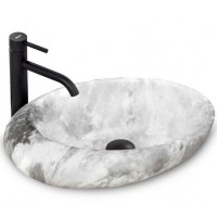 Умивальник (раковина) REA ROXY C STONE L.GRAY накладний сірий REA-U6651