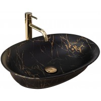 Умивальник (раковина) REA ROMA BLACK MARBLE MATT - на стільницю REA-U5609
